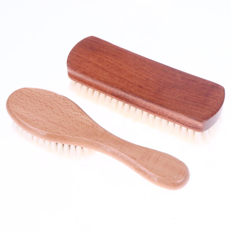 1Pcs Multifunctional Soft Wool Shoe Brush With Wooden Handle Wool Hair Leather Care Shoe Polish Boot Cleaner Shoe Brush