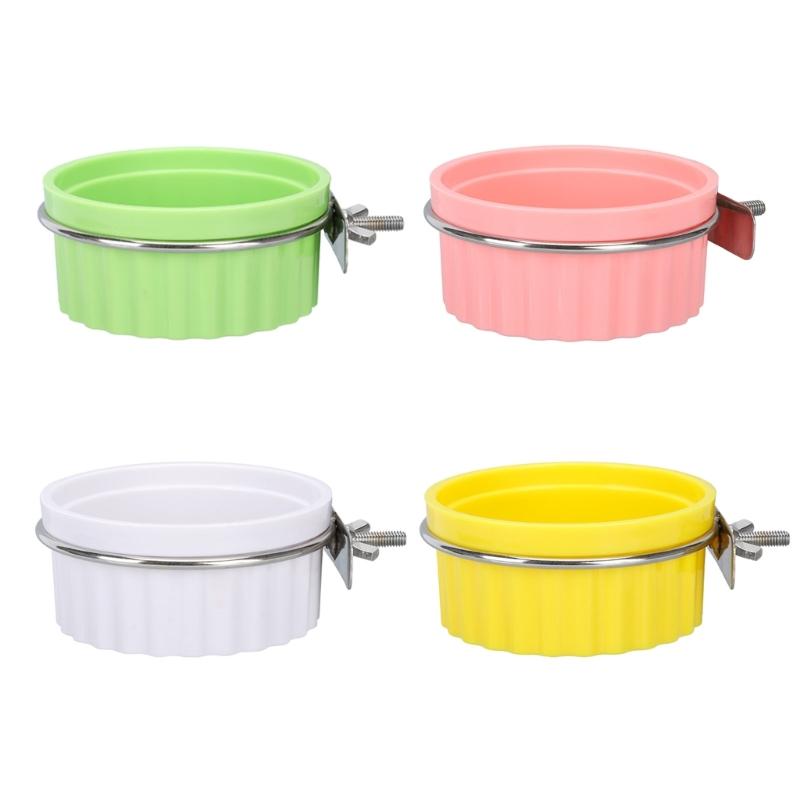 Detachable Bird Feeding Dish Cup,Bird Cage Water Bowl,Parrot Food Bowl with Clamps Holders Birdcages Coops Water Feeders