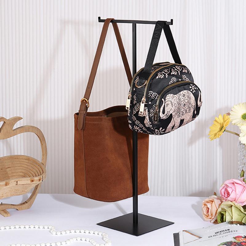 Purse Display Stand Adjustable Rack Closet Shelf Scarf Handbag Holder T Bar Hanging For Hat Bag Bracelet Necklace