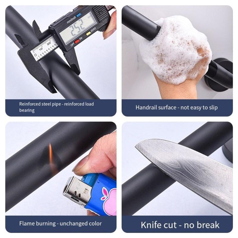 2 Stück Badezimmer Duschgriff Edelstahl Handlauf Duschsicherheits-Haltegriff für Badewannen und Duschen Einfach zu installieren