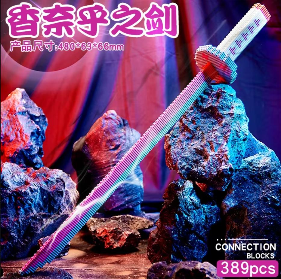 Animes Demon Yamato Swords Nichirin Knifes Blade Arms Equipage Accessories Game Model Toys Kids Kits Brick Construction Block