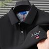 Sommer Herre Ny Broderi Ensfarget Ren Bomull Løs Business Casual Poloskjorte
