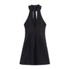 Counter Same Zbzr New Fall Women's Clothing Fashion Bowknot Decoration Hanging Collar Short Dress 4661226