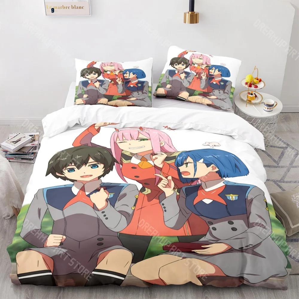 3D Print Darling In The Franxx Zero Two Bedding Set Bedspread Single Twin Full Queen King Size Bed Set Aldult Kid Bedroom Sets