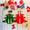 12Pcs Christmas Cutlery Set Christmas Tree Design Felt Washable Reusable Felt Knife Fork Cutlery Bag Holiday Table Decoration