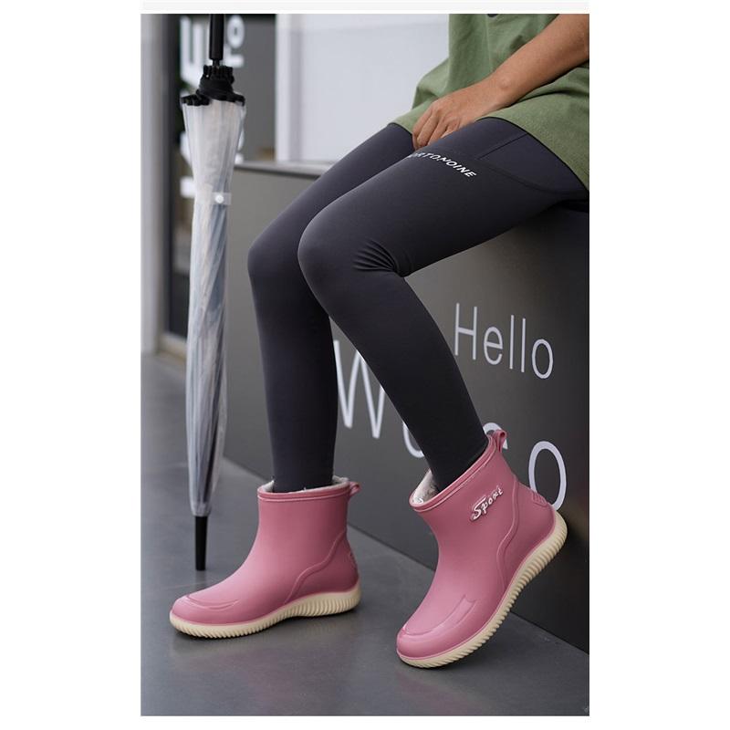 Damen Herbst- und Wintermode Rutschfeste Wasserdichte Verschleißfeste Zwischensohle Dicke Sohle Regenstiefel