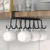 Dual-Row Under-Shelf Metal Cup Holder Hooks for Kitchen Storage – Space-Saving Organizer for Mugs and Utensils – Versatile Home Decor Accessory Hooks