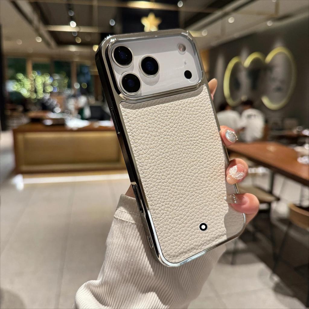 Luxury Business SLE Matte Litchi Leather Texture Phone Case for IPhone 17 Pro Max 16 15 14 13 12 11 Plus Shockproof Cover