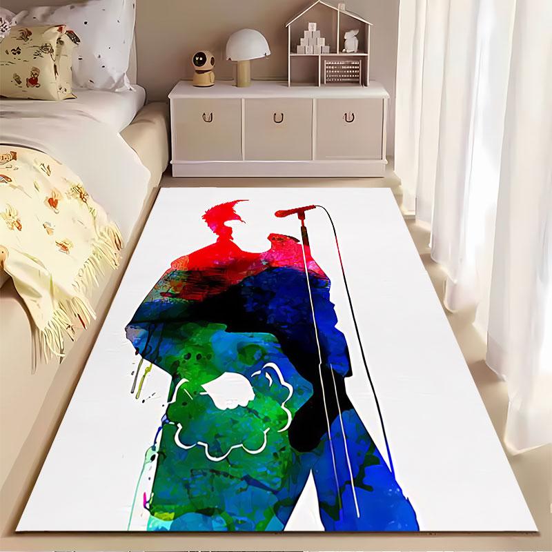 Colorful Singer Silhouette Carpet Suitable As a Non-slip Mat for the Living Room or Bedroom Sofa