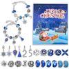 Christmas Advent Calendar With 24 Grids Blue Countdown Box Diy Bracelet Making Kit Holiday Surprise Blind Gifts For Kids Party D