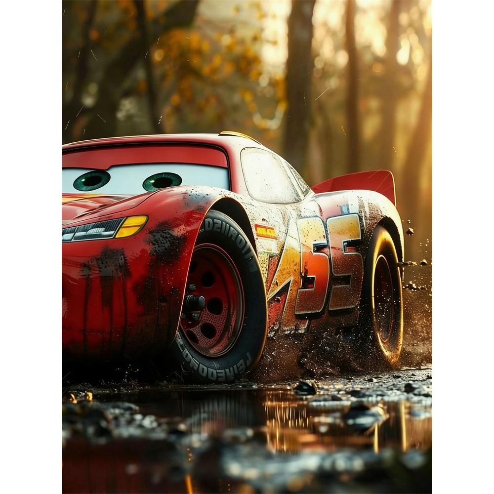 

Disney Diamond Painting 5D DIY Cars Lightning McQueen Illustration Art Mosaic Embroidery Decoration Cross Stitch Gift Round 20x30cm