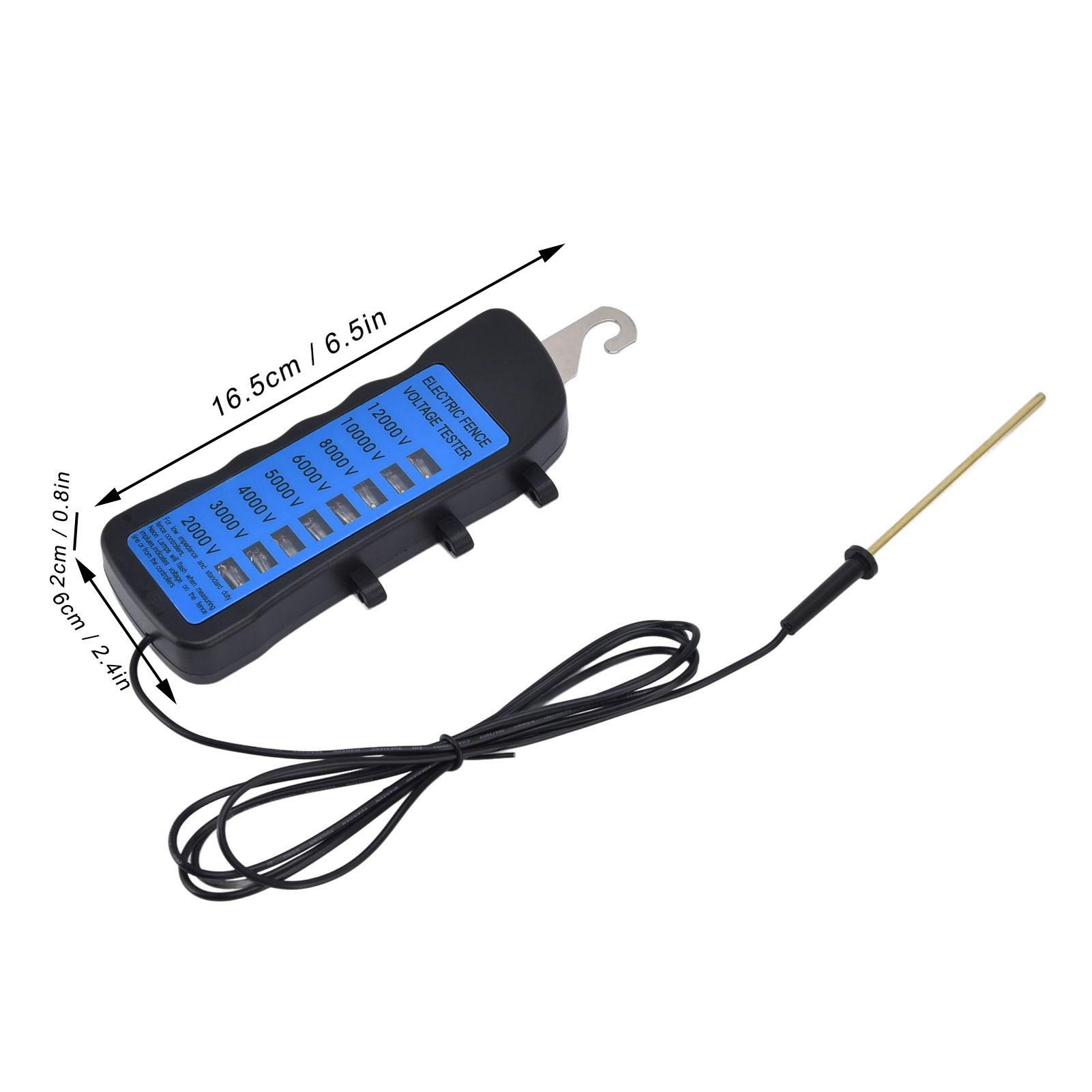 

12KV Neon Fence Voltage Tester 2000 to 12000V 8 Neon Indicator Lights Waterproof Fence Tester for Farms