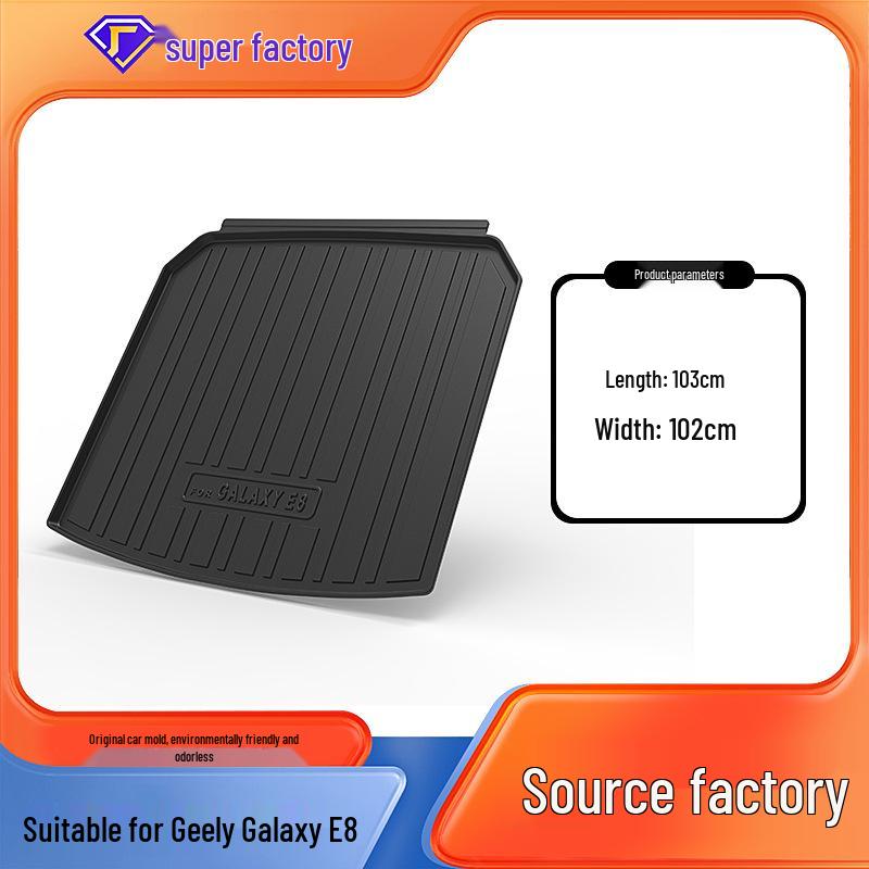 Waterproof & Wear-Resistant TPE Trunk Mat with Backrest Pad for Geely Galaxy L6/L7/E5/E8