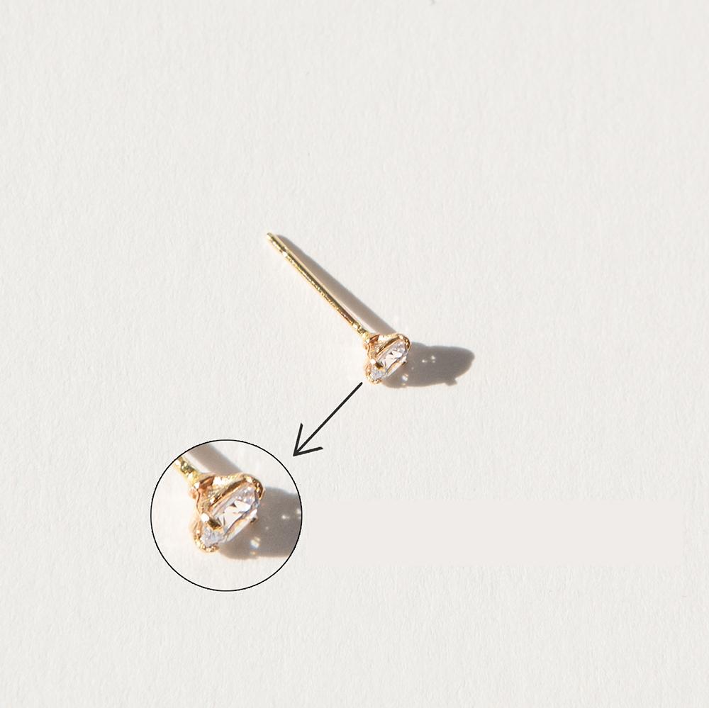Lunne 14K Simple Cubic Earrings (14K Gold) #Es01