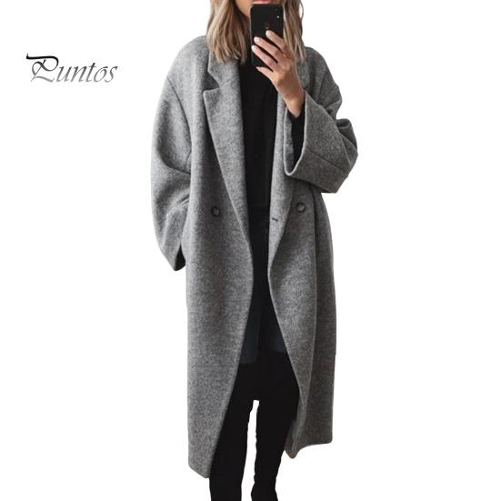 

Жіноча вовняна куртка з відкладним коміром, одноколірна вітрівка на подвійних ґудзиках, утеплене пальто середньої довжини з довгими рукавами. XXXL сірий