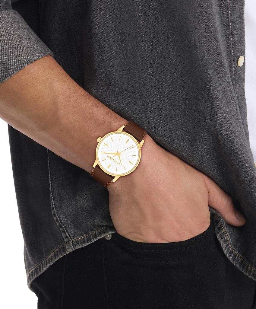 LINKED White Leather 25200503 [Calvin Klein][Authentic] Men's Watch, Dial, Strap,