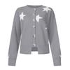 Women Retro Cashmer Knit Long Sleeve Single-breasted Star Sweater Cardigan Coats