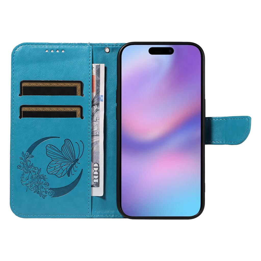 For iPhone 17 Case Butterfly Pattern PU Leather Folio Flip Phone Cover