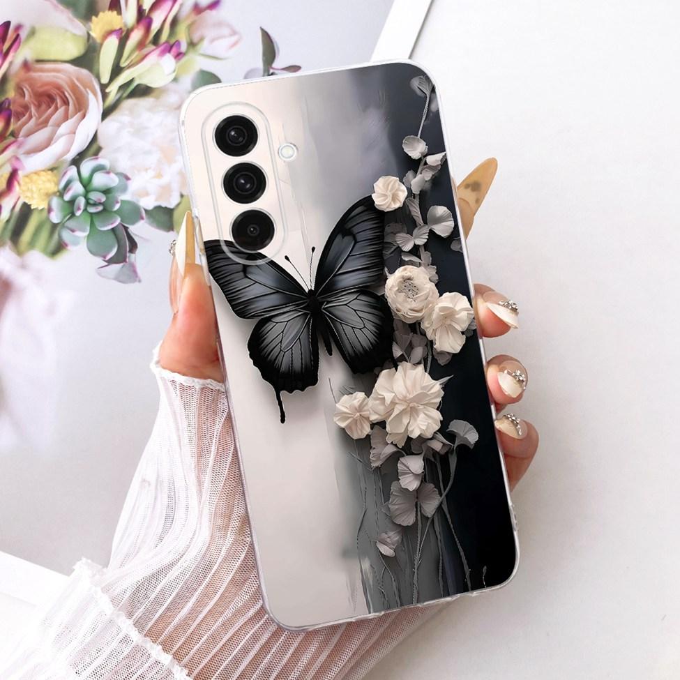 Clear For Samsung A26 SM-A266E SM-A266B Case For Samsung Galaxy A26 Cover Luxury Fashion Flowers Cute Kawaii Painted