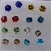 Cercei cuburi cristal de sticlă coreeană 6mm, Multicolor, 8 perechi