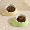 Pet Bowl with Anti-Slip Mat Base Stable Non-Slip Cat Food Bowl Tilted Design Rounded Arc Smooth Edges Pet Cat Feeding Bowl