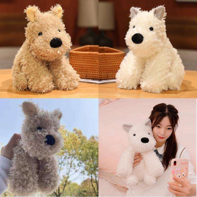 White/brown West Highland Terrier Plush Toy Pillow For Sleeping And Cuddling Great Birthday Gift For Boys And Girls