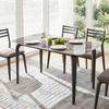 Dining Table For 4 Modern Kitchen Table With Sintered Stone Tabletop Metal Legs Brown