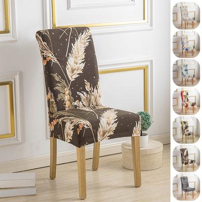 Printed Stretch Chair Cover Elastic Dining Room Chairs Slipcovers European Seat Covers For Restaurant Wedding Banquet Removable