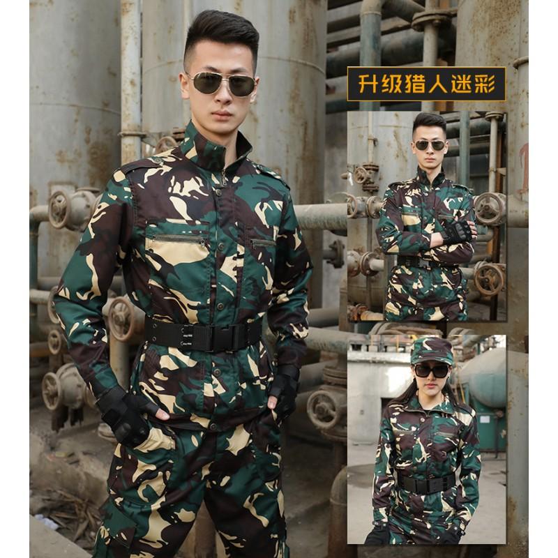 Mens Camo Tactical Uniform Set Quick-Dry Breathable Workwear Military Training Outdoor Hiking Camping