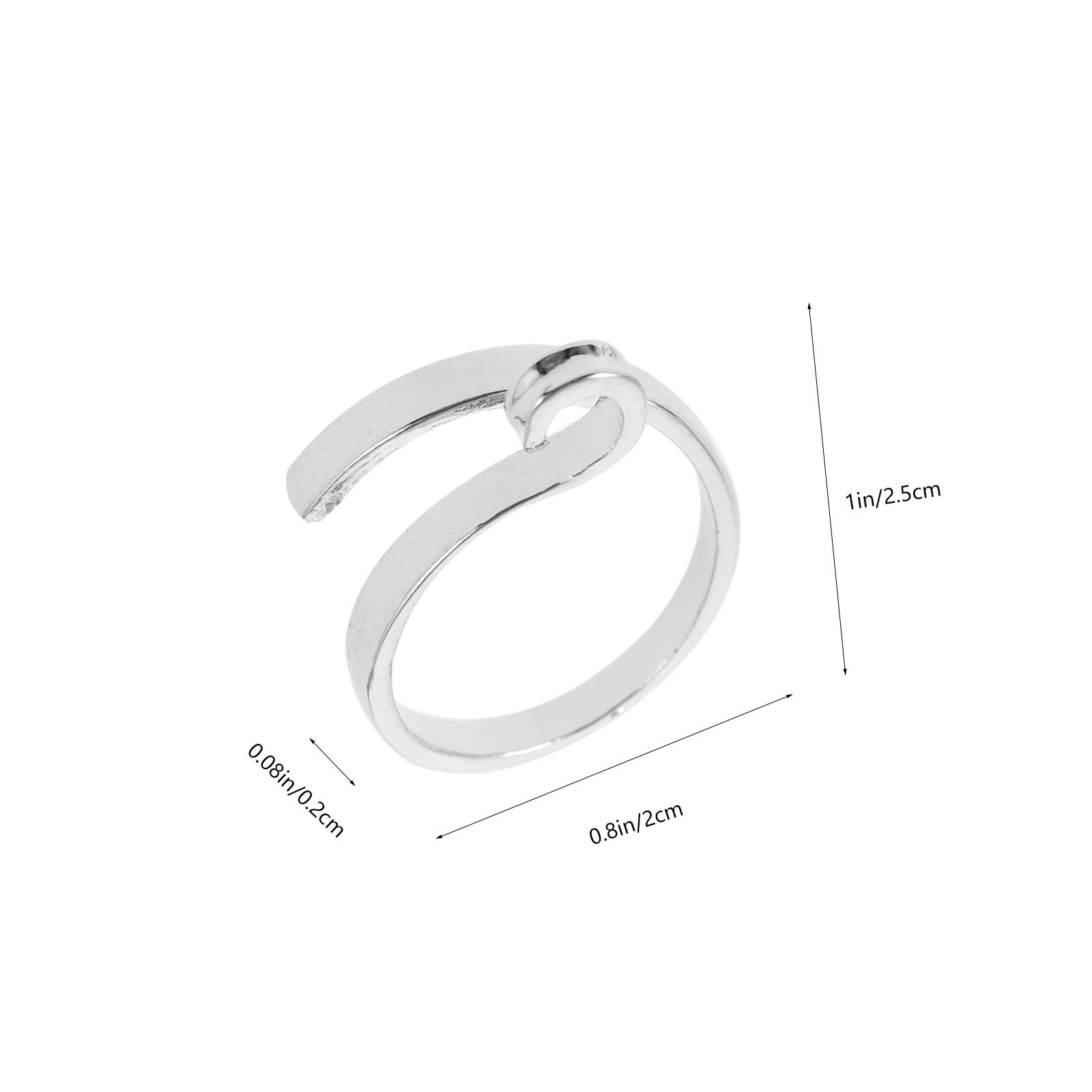 

2Pcs Crochet Ring for Finger Yarn Guide Efficient Knitting Aid Smooth Braiding Tool Craft Ring for Crocheting Tension Control срібний