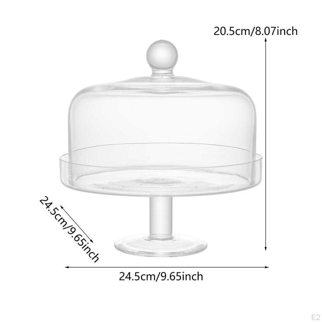 Acrylic Cake Stand with Dome Lid Round Plate for Festive Party Birthday