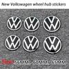 HLSRM1 4Pcs 56mm 60mm 65mm New model 3D Car Wheel Stickers Center Hub Cap Emblem Badge Decal For VW GTI Polo Golf 4 5 6 7 Passat