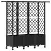 Raised Garden Bed with Trellis and Roof Black 163.5 X 40 X 142 Cm PP