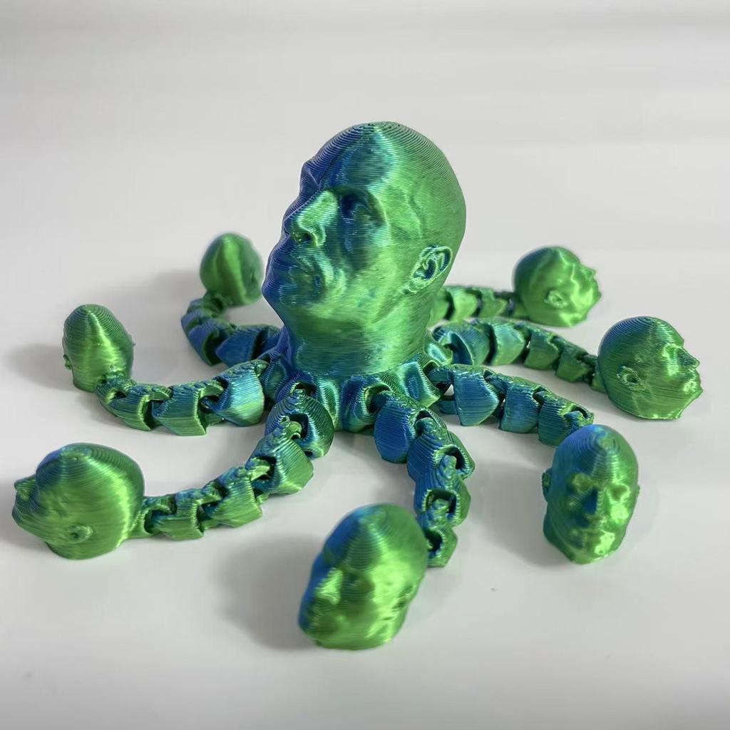 3D Printed Funny Toy: Articulated, Bald Novelty Desktop Ornament