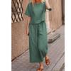 Summer New Ankle-Length Pants Casual Loose round Neck Short-Sleeved