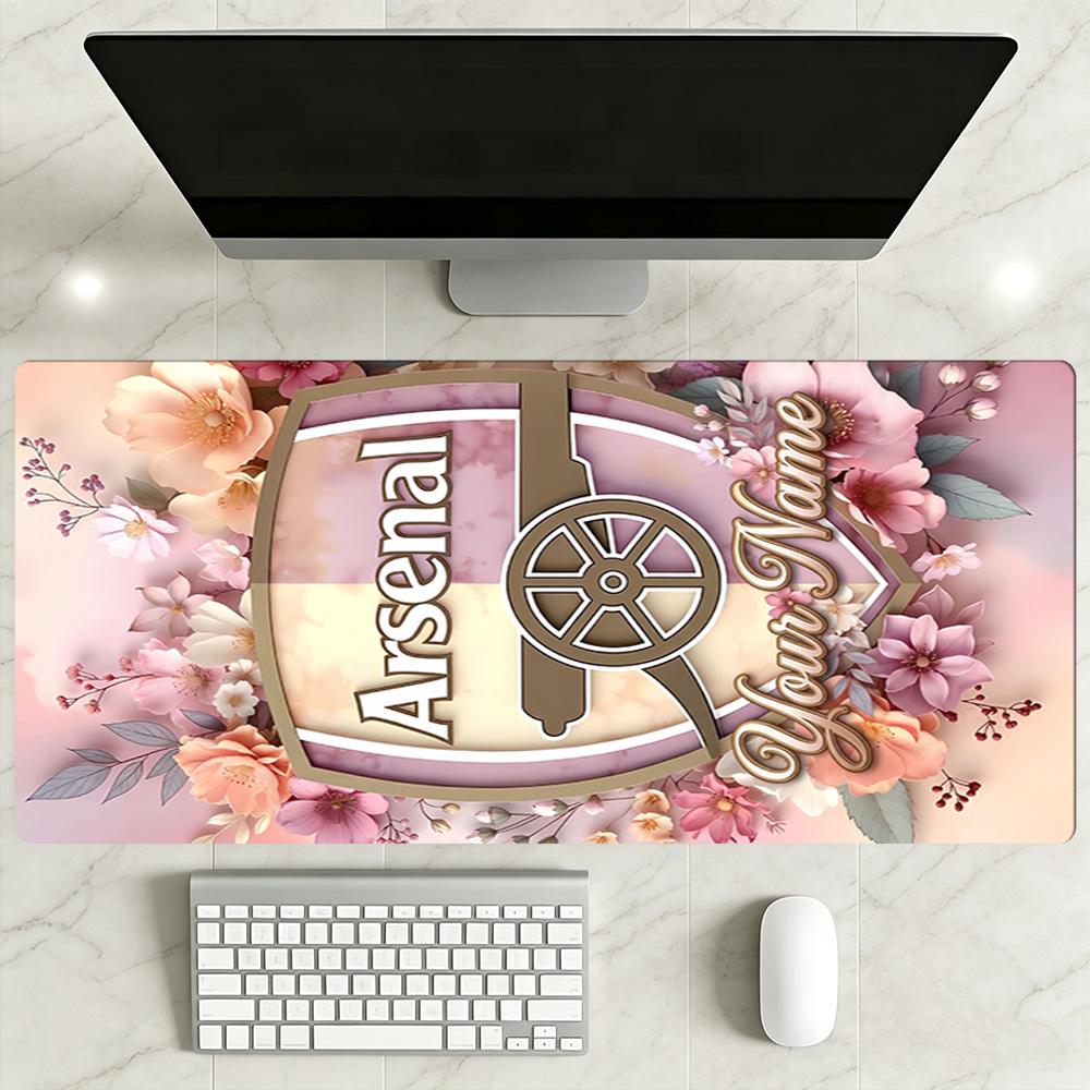 Arsenal F.c. Customize Your Name Mouse Pad Desk Mouse Pad Ultra-Long Desk Mat Non-Slip Rubber Base Perfect Gift for Gamers And Professionals