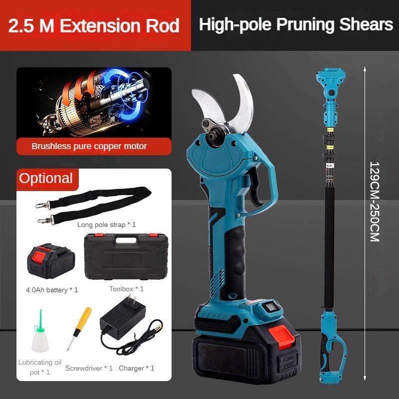 Garden Pruning Power Tool Set Portable Electric High Branch Chainsaw Rechargeable Extended Brushless Electric Scissors