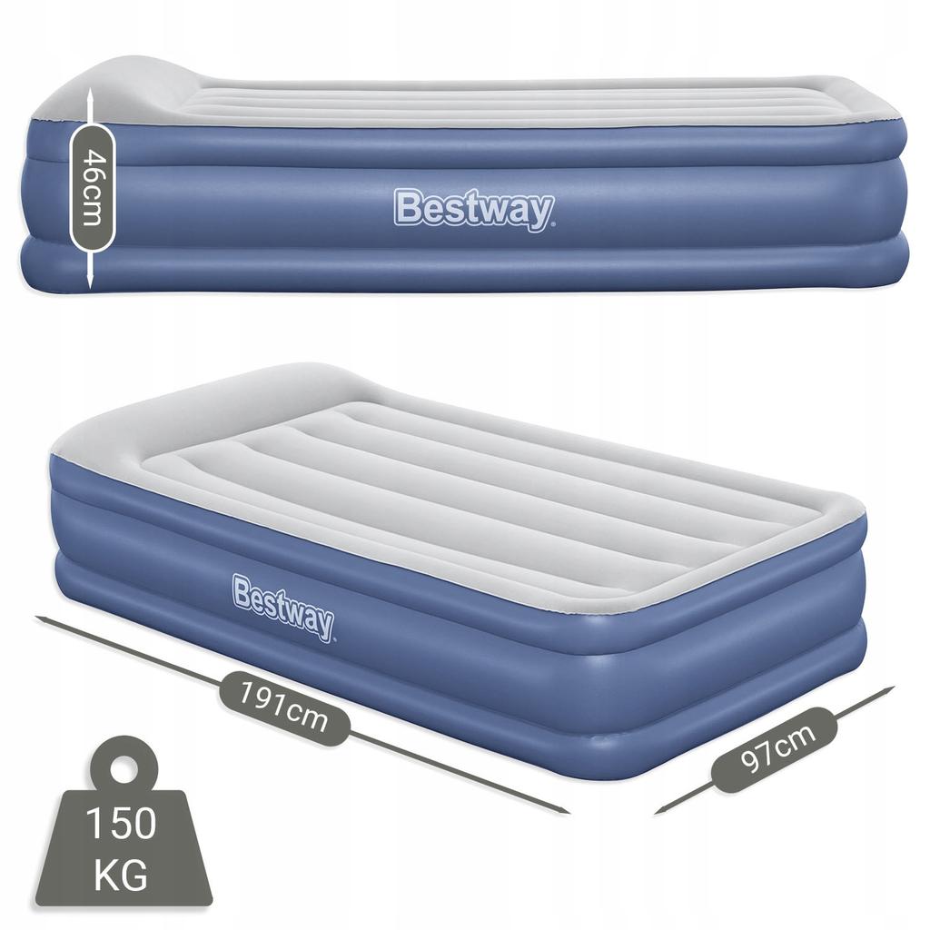 [PACZB] Bestway 67628 Luftmatratze 191x97x46cm mit eingebauter Pumpe D1087