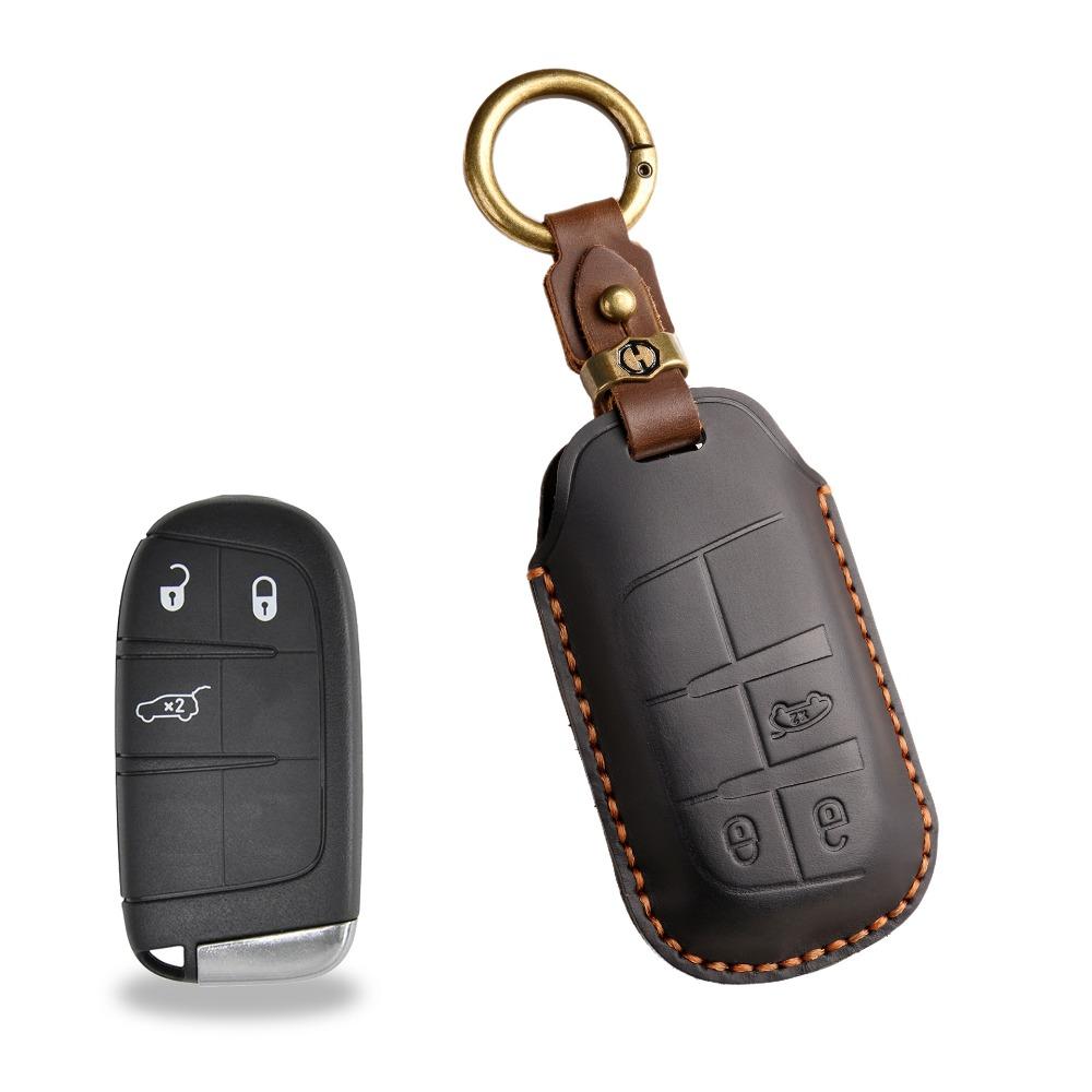 Винтажный кожаный чехол для ключей для Jeep Cherokee Commander Wrangler Ручной работы Чехол для ключей автомобиля