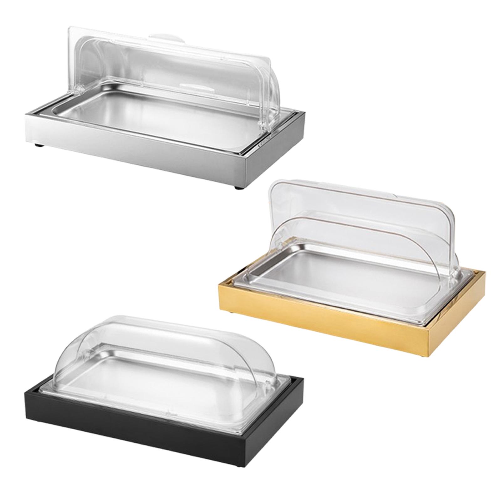 

Ice Food Serving Display Tray Keep Food Cold Chilled Platter Elegant with Clear Silver