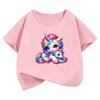 Funny Horse Unicorn Shirt Design T-Shirt Printed T Shirt Girls' Summer Kids Short Sleeve Tops T-Shirts Cute Boys Clothing