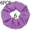 6pcs/lot Candy Color Scrunchies Elastic Hair Band Women Girls Ponytail Holder Rubber Accessories Waffle fabric