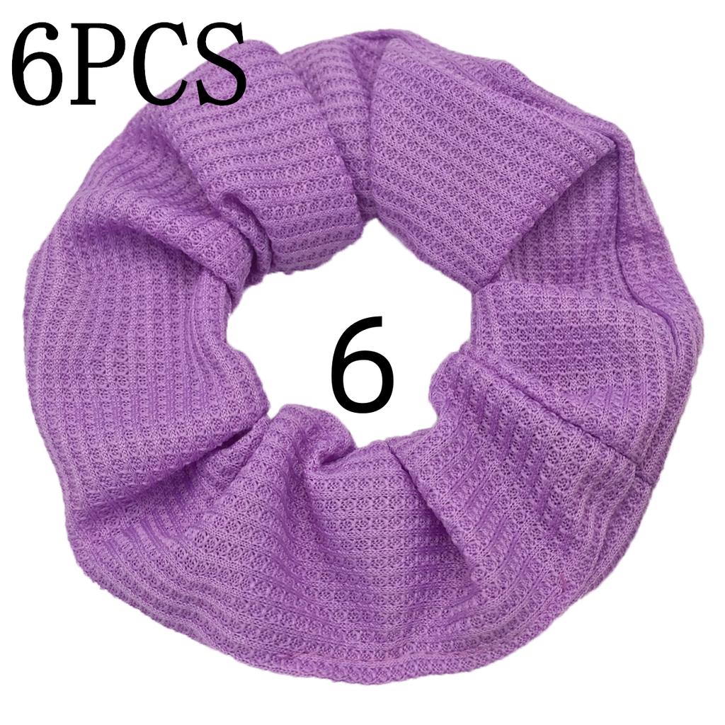 6pcs/lot Candy Color Scrunchies Elastic Hair Band Women Girls Ponytail Holder Rubber Accessories Waffle fabric