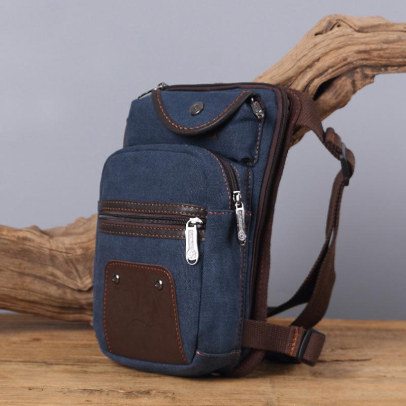 New European and American Retro Outdoor Sports Leg Bag Canvas Waist Packs Fashion Men's Messenger Bag