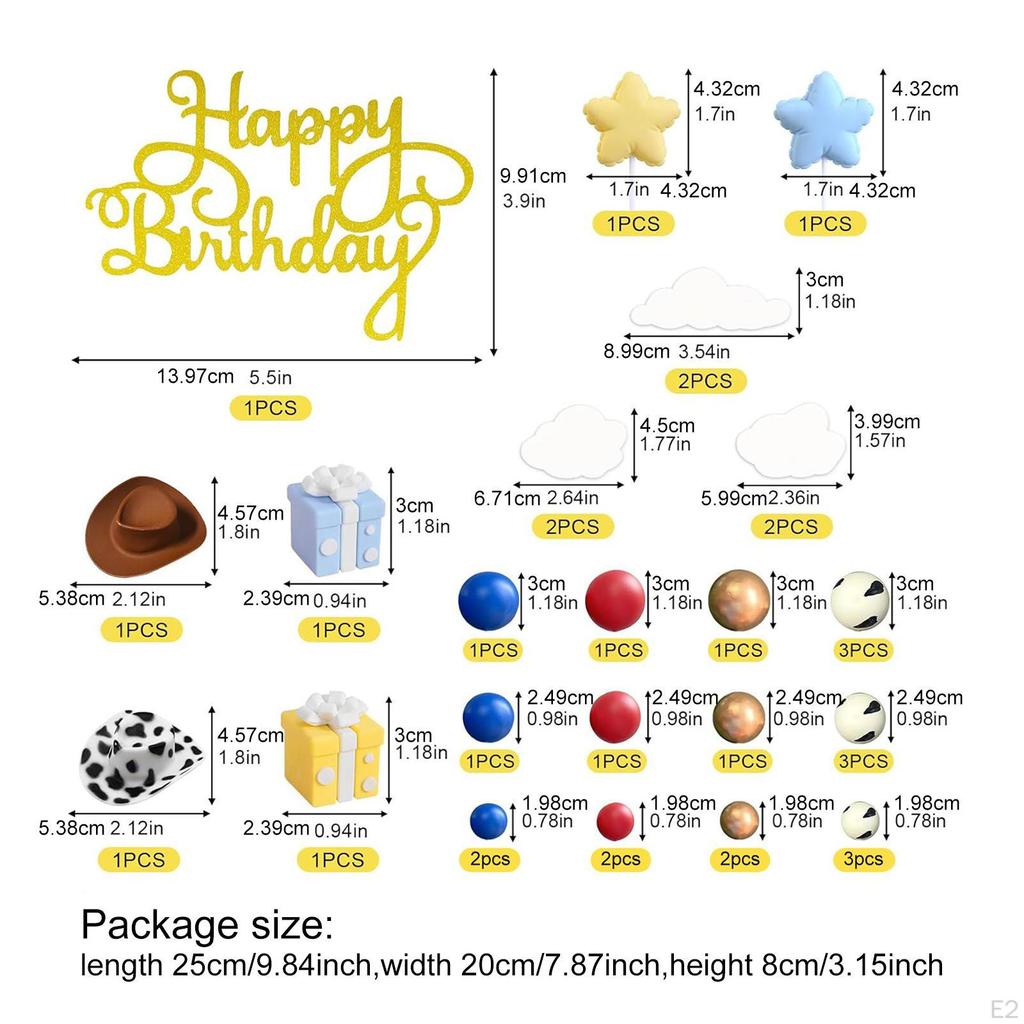 34x Cowboy Hat Cake Topper Decorations Portable Shower Party Favor Supplies for Birthday Anniversary