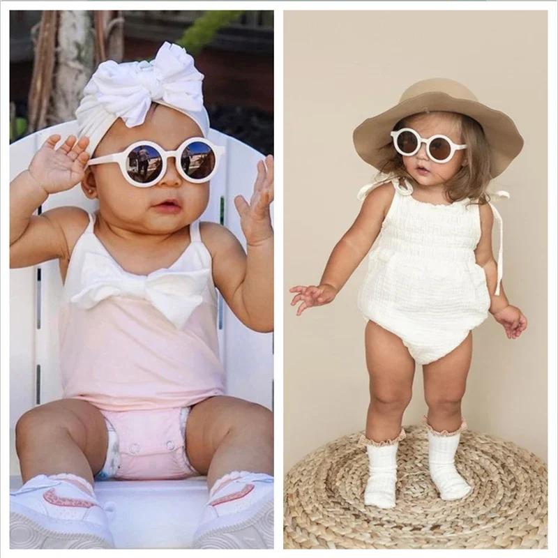 Baby Polarized Round Sunglasses Flexible Rubber Shades With Strap For Toddler Newborn Infant Ages 0-24 Months