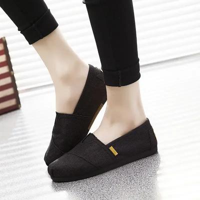 Printemps Été 2024 Femmes Ballerines Décontractées Espadrilles Paresseuses Toile Mocassins Peu Profonds Confortables Respirantes Légères Chaussures de Couple Unisexe 2024