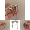 Stylish Silver Alloy Heart And Teardrop Earrings Trendy Geometric Shapes