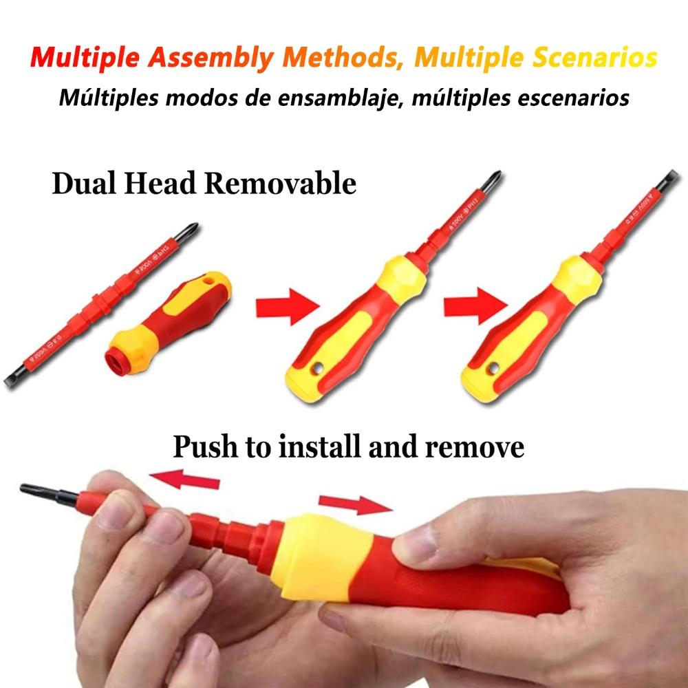 3 In 1 Insulated Screwdriver Set PH1/PH2 Multi-Purpose Screwdriver Electricians Slotted Cross Screwdriver Bit Tools Kit Set