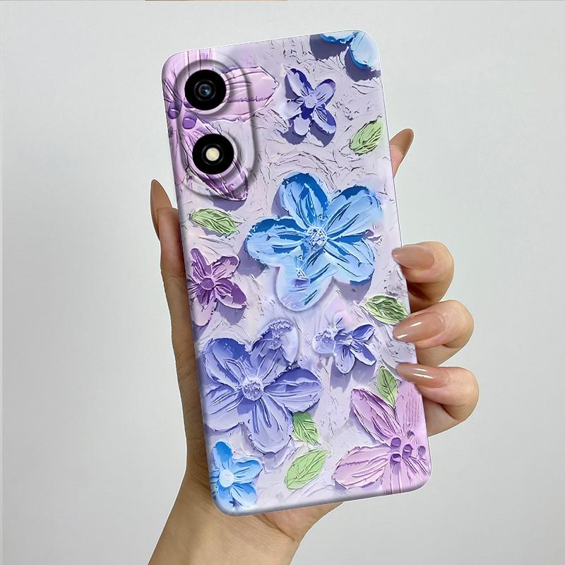 

For Huawei Honor X5 Plus Phone Case WOD-LX1 LX2 LX3 Soft Silicone Beautiful Butterfly Feather Painted Back Cover Shell Casing Honor X5 Plus